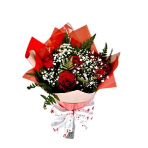 Buquê 5 Rosas Vermelhas Importadas