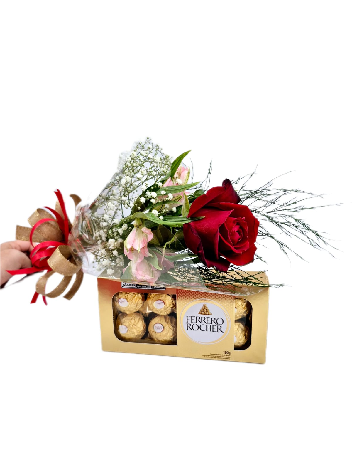 Rosa Vermelha + Ferrero Rocher 100gr